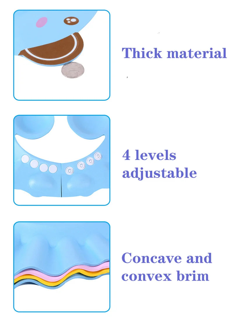 Kids Adjustable Shampoo Bathing Cap – Ear & Eye Protection