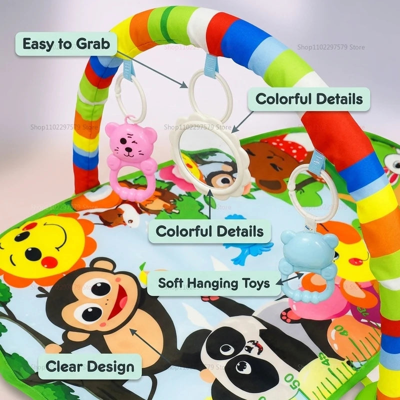 LittleNest™ 3-in-1 Baby Activity Gym – Foldable Sensory Playmat with Hanging Toys, Music & Lights