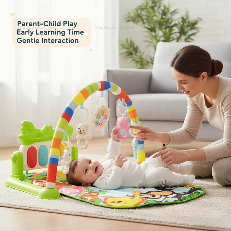 LittleNest™ 3-in-1 Baby Activity Gym – Foldable Sensory Playmat with Hanging Toys, Music & Lights