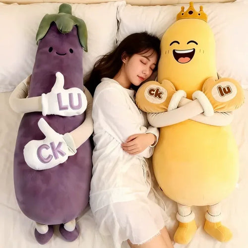 CuddleVeggie™ Plush Sleep Companion Pillow – Soft Long-Body Comfort & Leg Support Cushion