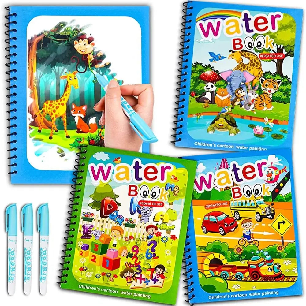 Magic Water Drawing Book for Kids — Mess-Free Reusable Coloring Book | Montessori Activity