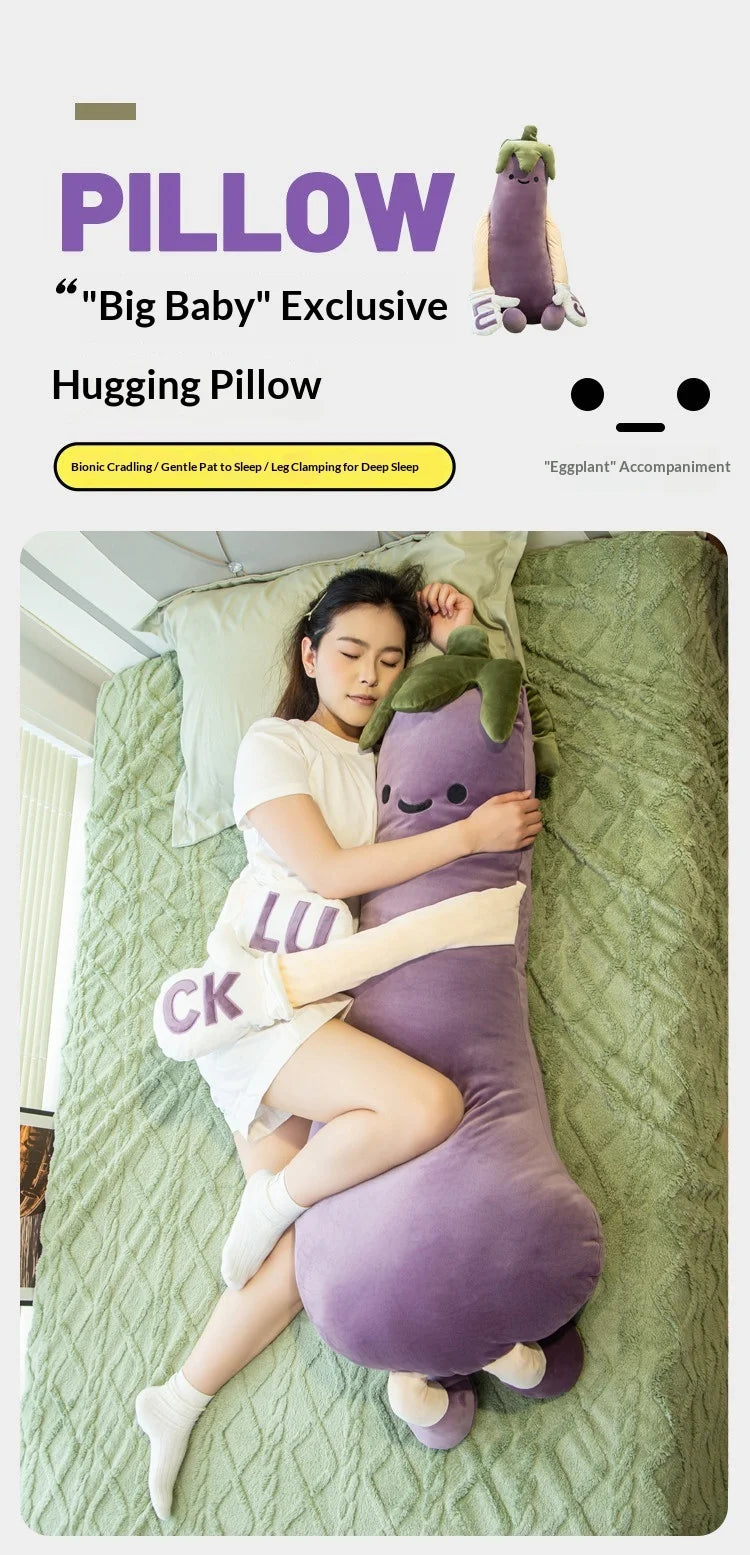 CuddleVeggie™ Plush Sleep Companion Pillow – Soft Long-Body Comfort & Leg Support Cushion
