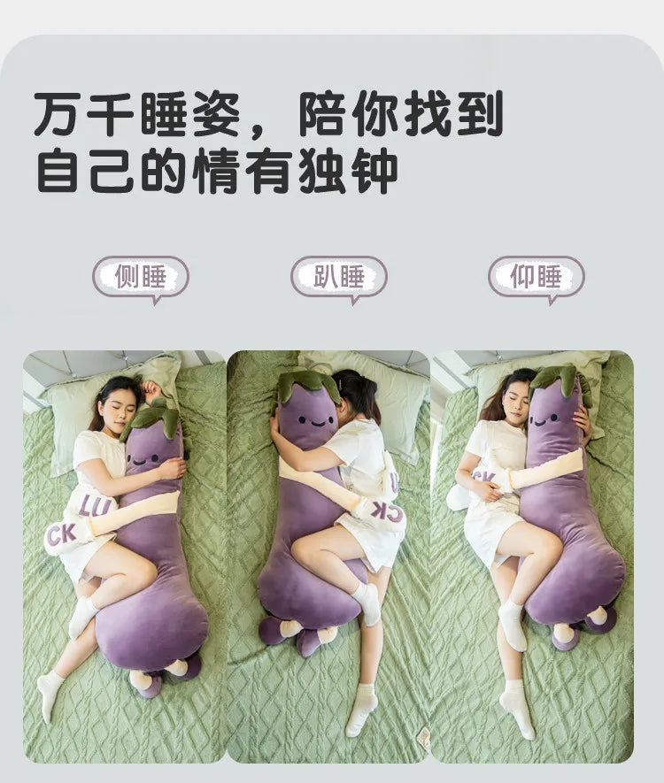 CuddleVeggie™ Plush Sleep Companion Pillow – Soft Long-Body Comfort & Leg Support Cushion