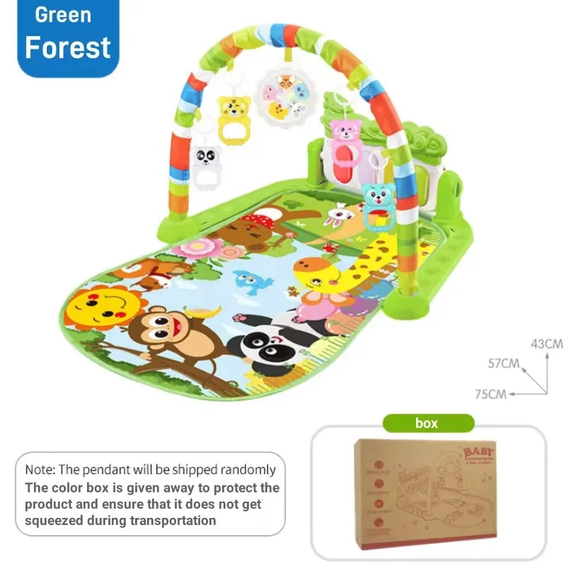 LittleNest™ 3-in-1 Baby Activity Gym – Foldable Sensory Playmat with Hanging Toys, Music & Lights