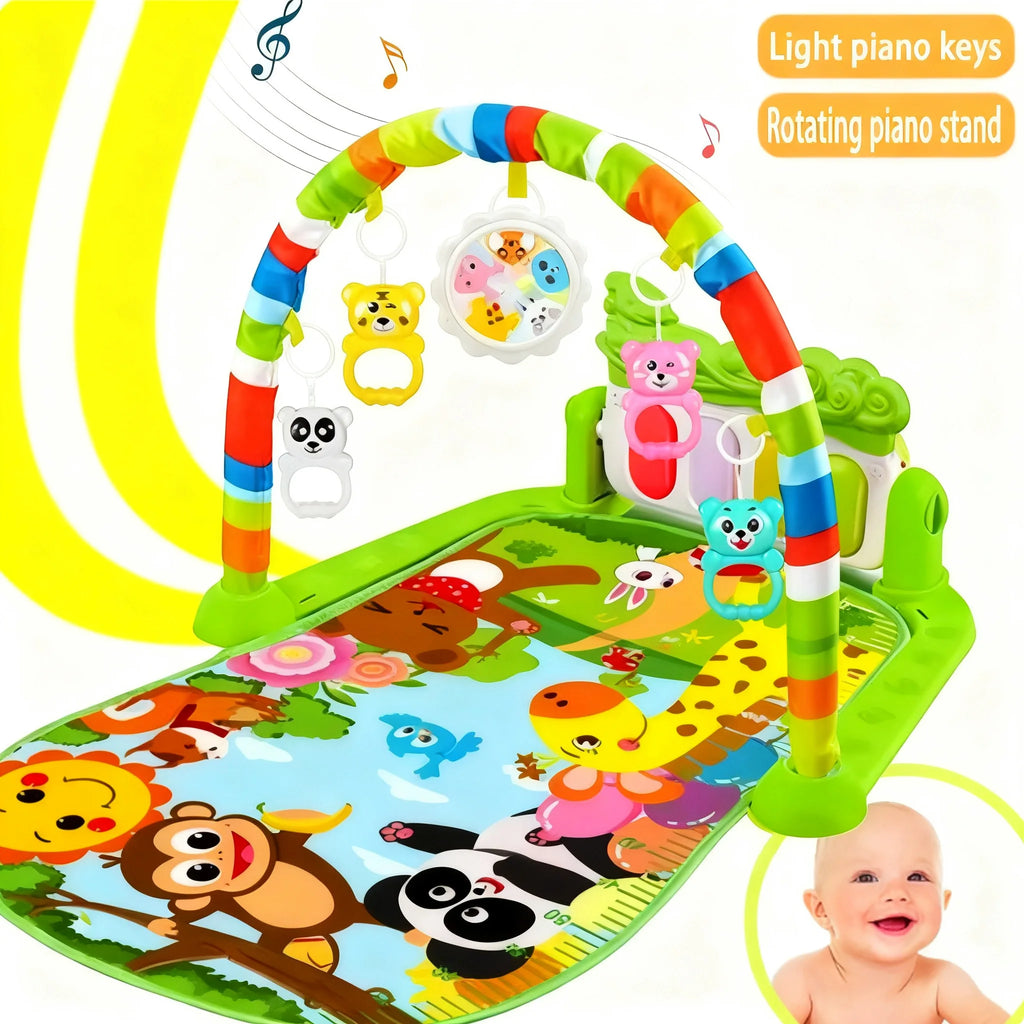 LittleNest™ 3-in-1 Baby Activity Gym – Foldable Sensory Playmat with Hanging Toys, Music & Lights