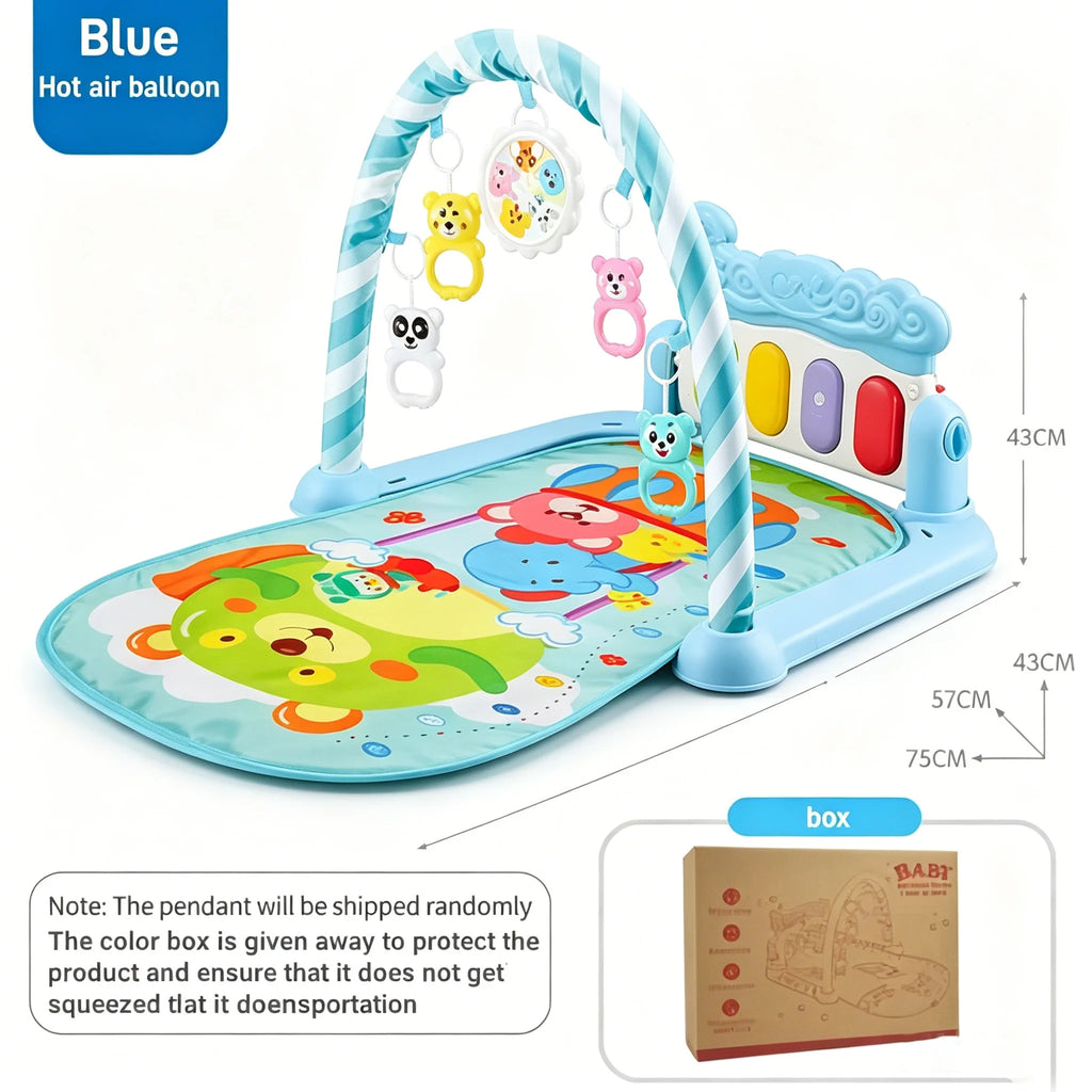 LittleNest™ 3-in-1 Baby Activity Gym – Foldable Sensory Playmat with Hanging Toys, Music & Lights