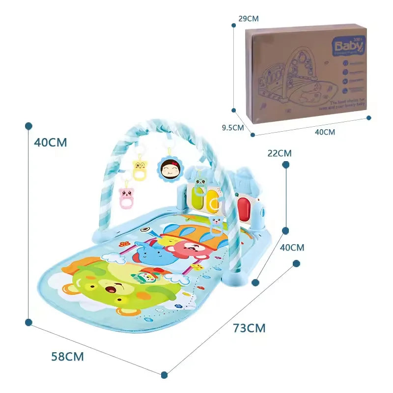 LittleNest™ 3-in-1 Baby Activity Gym – Foldable Sensory Playmat with Hanging Toys, Music & Lights